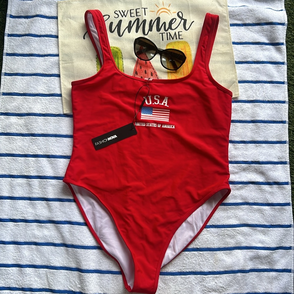 Fashion Nova Red USA Women's Swimsuit